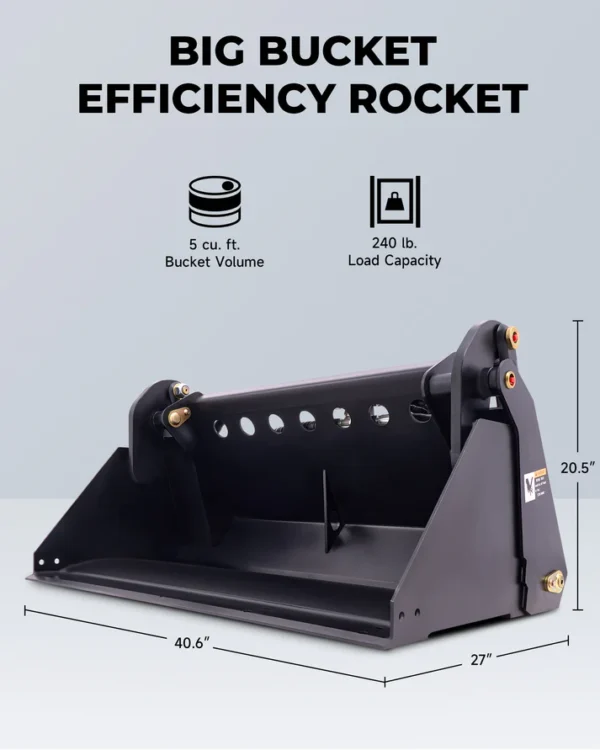 41" 4-in-1 Combo Mini Skid Steer Bucket Attachment with Quick Attach, Universal Mount - Image 3