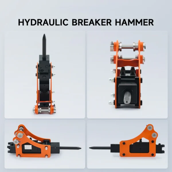 Hydraulic Breaker Hammer for Mini Excavator Concrete Breaker with 2 Chisels Drilling Tool - Image 4