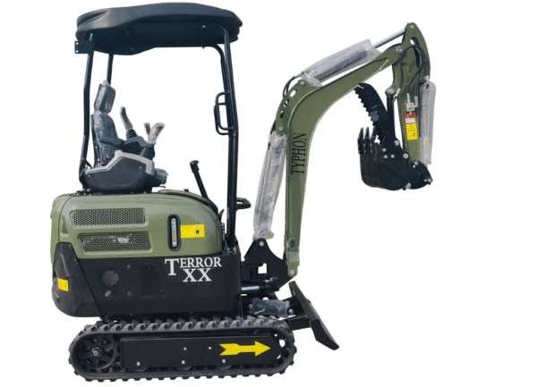 2025 4,000 lb Green TYPHON TERROR XX Mini Excavator Rubber Track with Kubota D902 Diesel Engine USA - Image 6