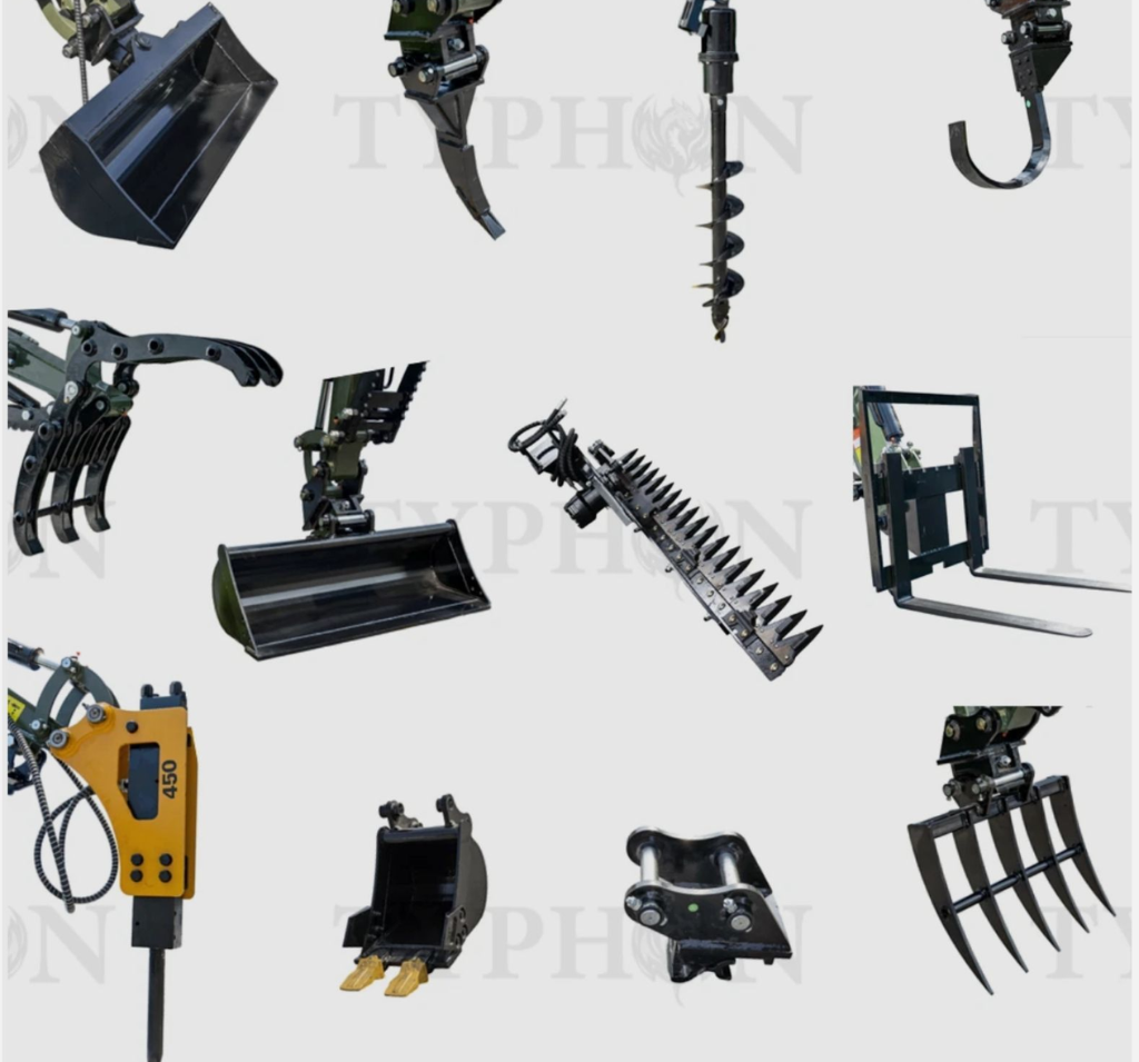 All-in-One 12 PCS Attachment Set Tool Fits 2-3 ton Mini Excavator Terror XXV - Image 3