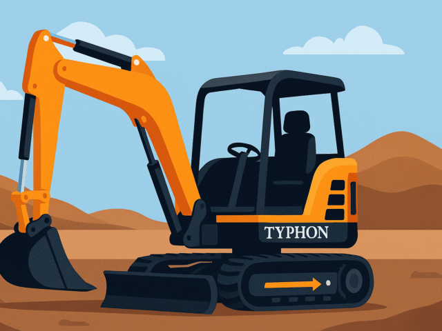 TYPHON TERROR XX Mini Excavator – 4,000 lb Compact Power for Landscaping Contractors