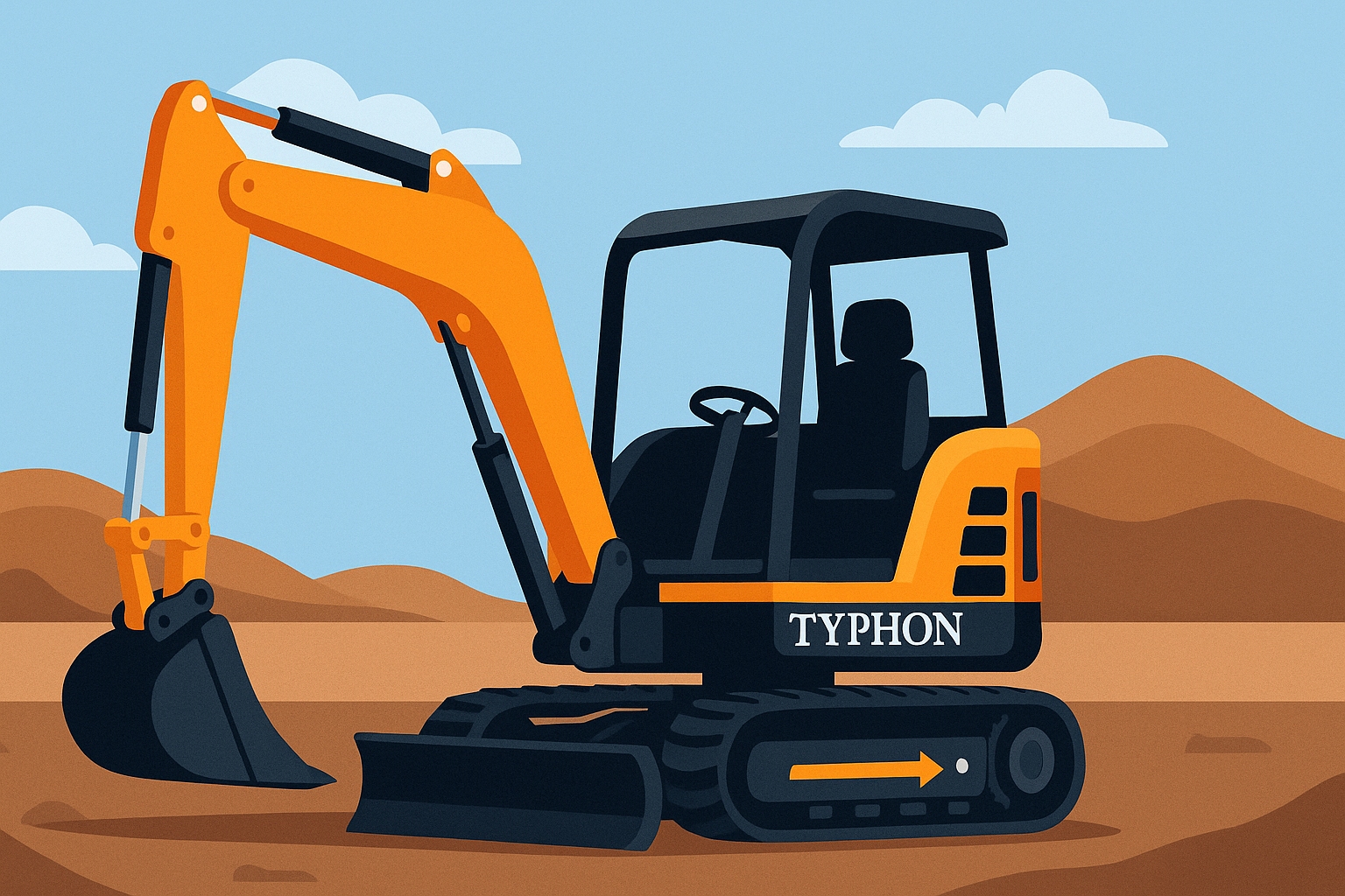 TYPHON TERROR XX Mini Excavator – 4,000 lb Compact Power for Landscaping Contractors