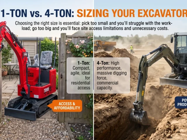 What you Should Know about 1-Ton vs. 4-Ton Mini Excavator