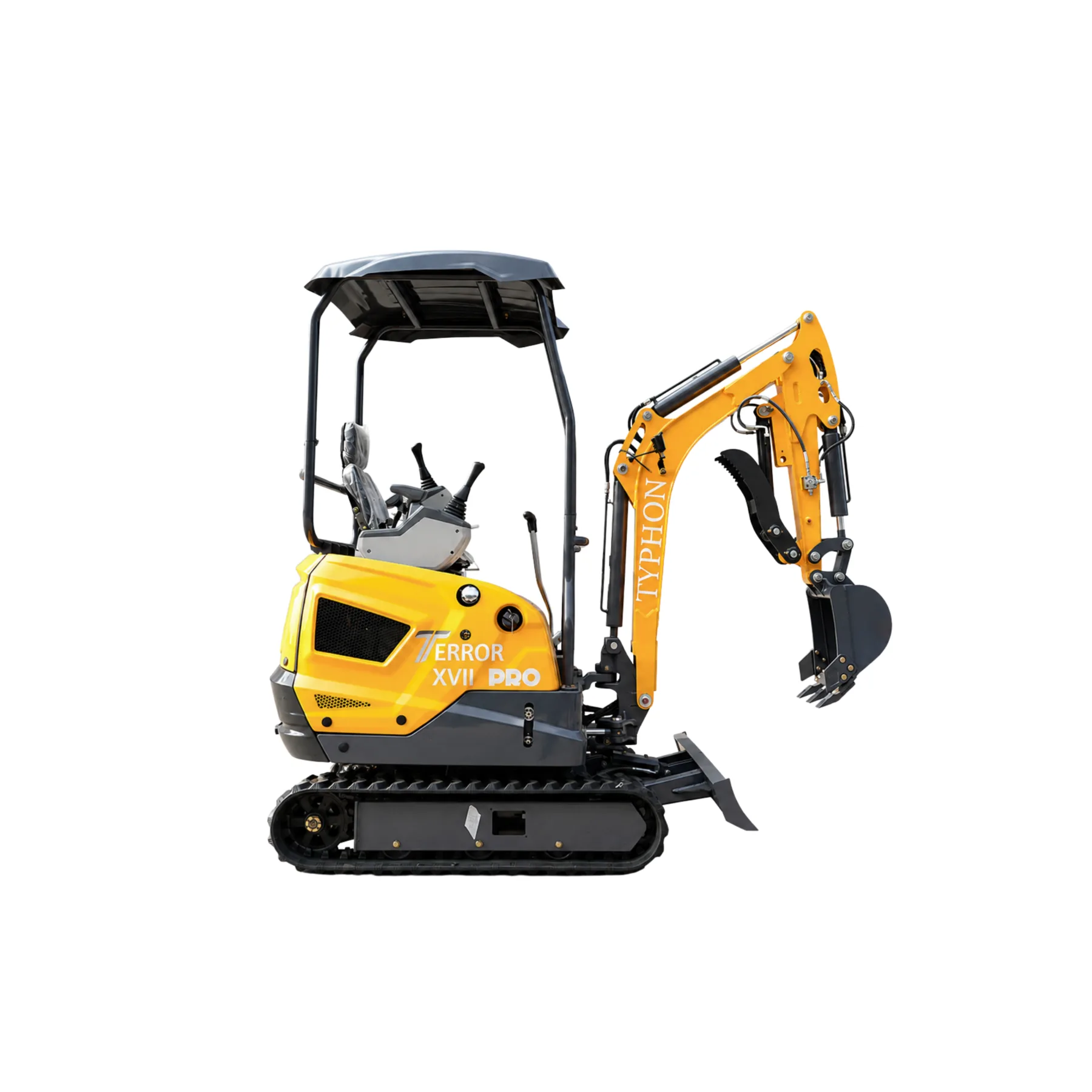 TYPHON TERROR XVII PRO 3800 lb Mini Excavator, Kubota D902 Diesel, Hydraulic Thumb, Pilot Controls, 14kN Dig Force - Image 4